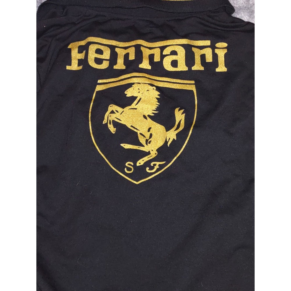 Ferrari Track Jacket US Men's Large Chinese Size XXL Athletic Black Gold - Picture 8 of 9